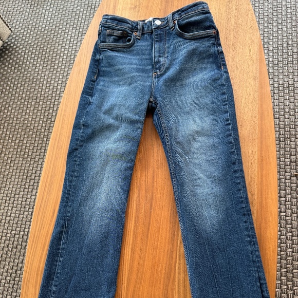 Zara Denim - Zara, Cropped, Raw Hem, Size 2, Blue Denim Jean